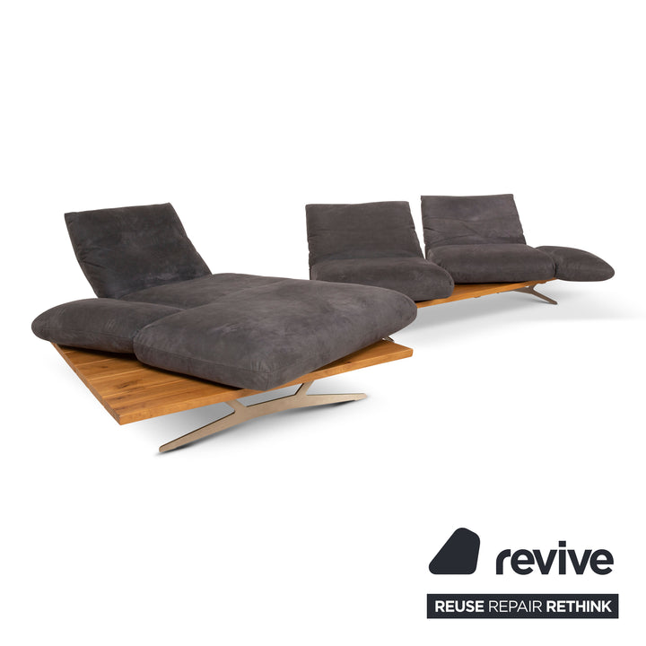 Koinor Marilyn Stoff Ecksofa Blau Blaugrau manuelle Funktion