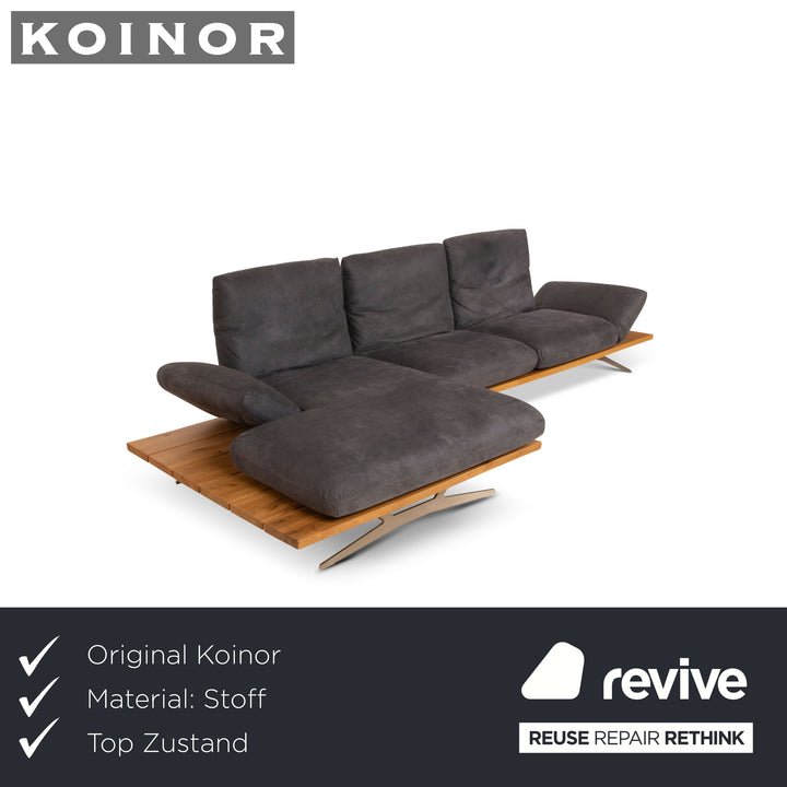 Koinor Marilyn Stoff Ecksofa Blau Blaugrau manuelle Funktion