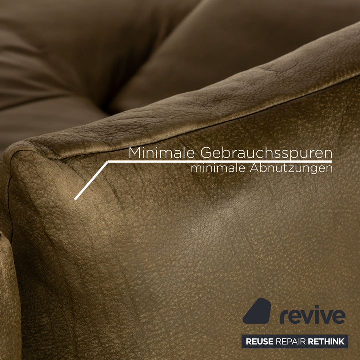 Koinor Marylin Leder Ecksofa Dunkelgrün Recamiere Links manuelle Funktion Sofa Couch