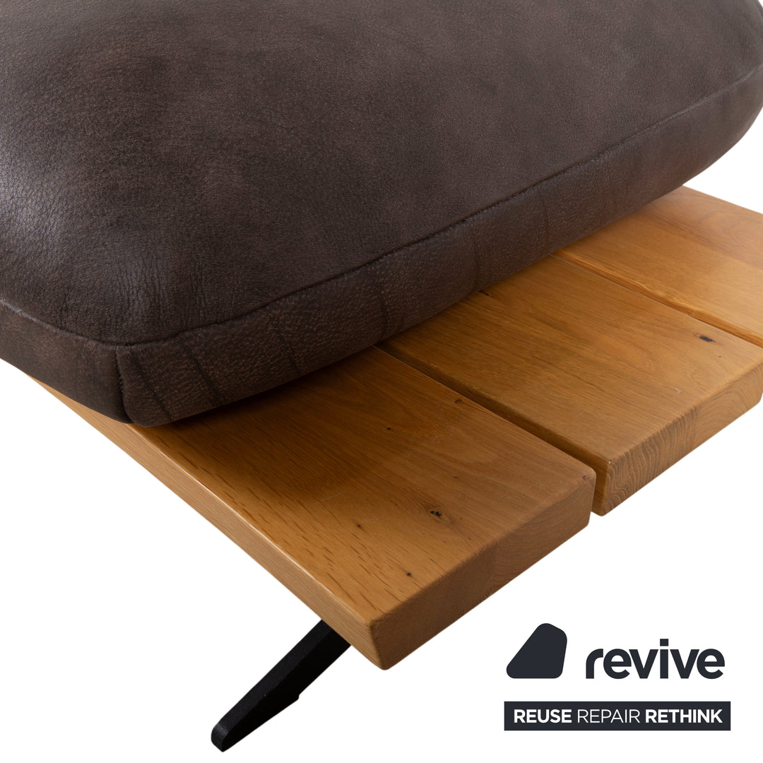 Koinor Marylin Leder Ecksofa Hocker Schoko Braun manuelle Funktion Couch Recamiere Rechts