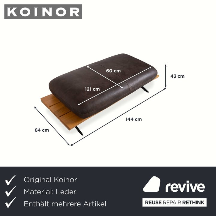 Koinor Marylin Leder Ecksofa Hocker Schoko Braun manuelle Funktion Couch Recamiere Rechts