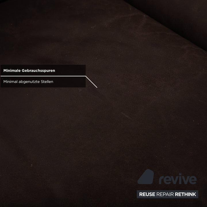 Koinor Marylin Leder Ecksofa Hocker Schoko Braun manuelle Funktion Couch Recamiere Rechts