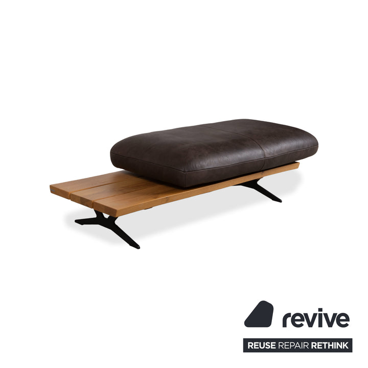 Koinor Marylin Leder Ecksofa Hocker Schoko Braun manuelle Funktion Couch Recamiere Rechts