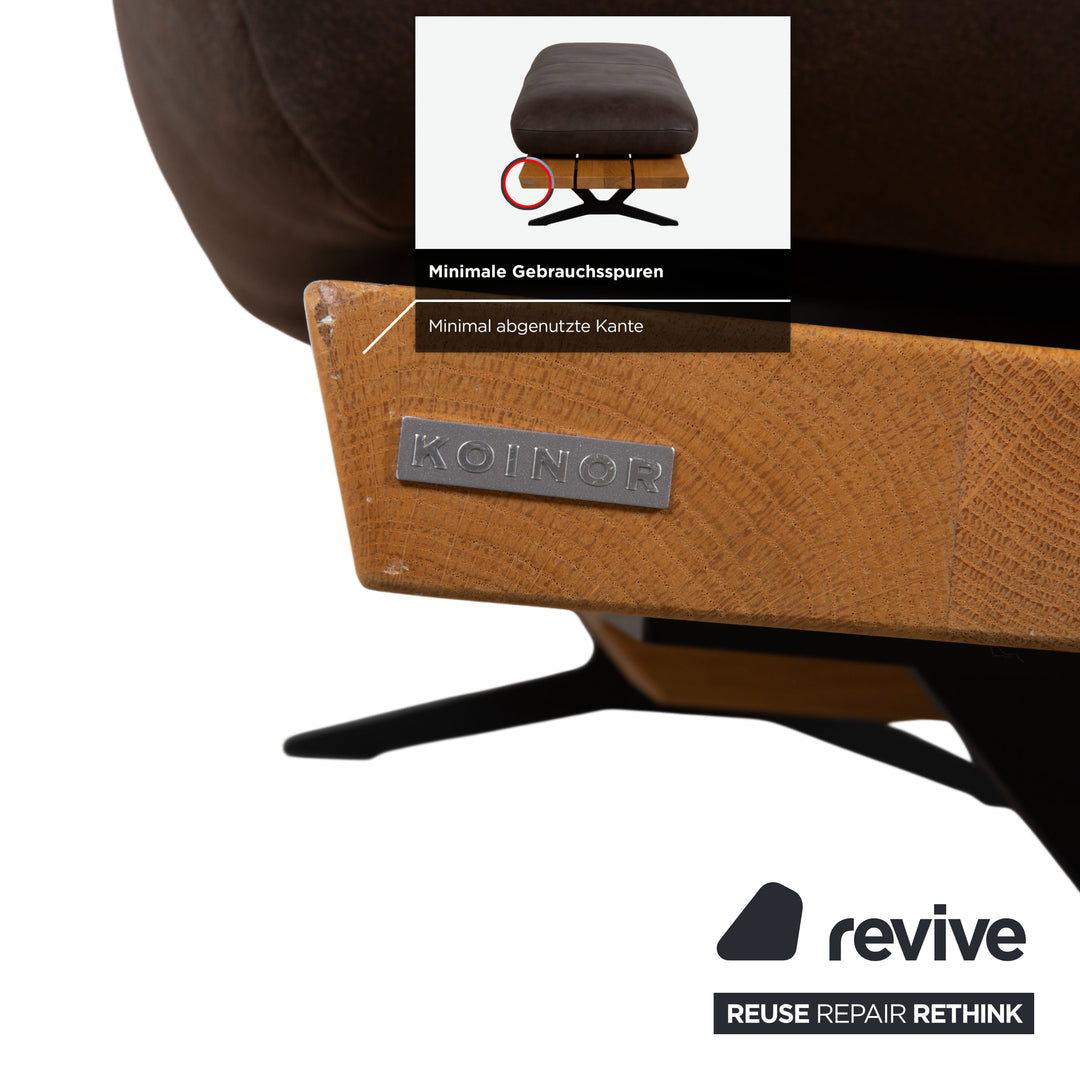 Koinor Marylin Leder Ecksofa Hocker Schoko Braun manuelle Funktion Couch Recamiere Rechts