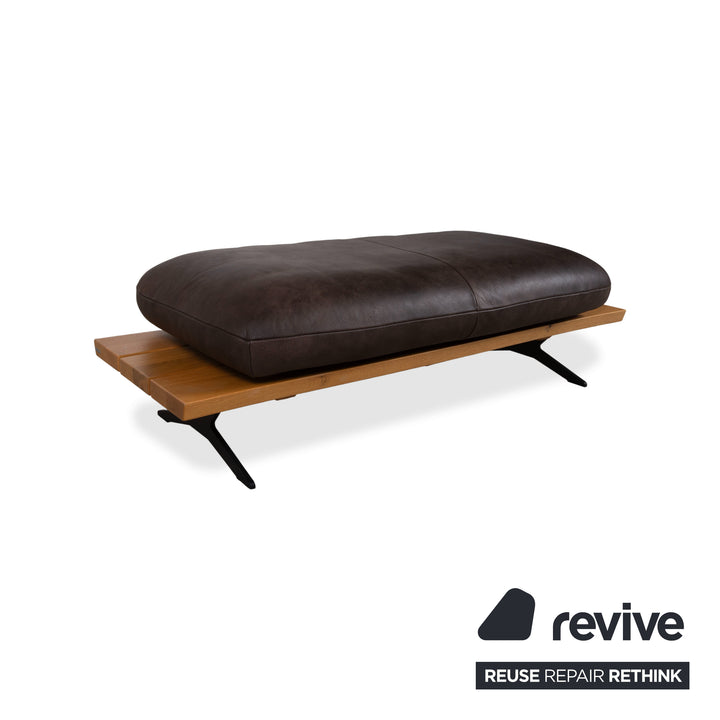 Koinor Marylin Leder Ecksofa Hocker Schoko Braun manuelle Funktion Couch Recamiere Rechts