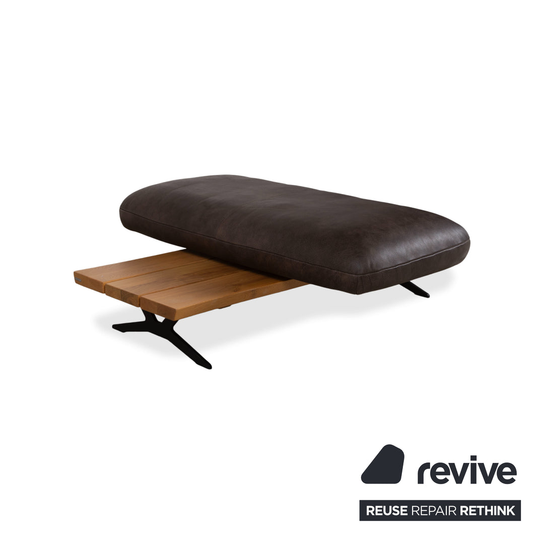 Koinor Marylin Leather Corner Sofa Ottoman Chocolate Brown Manual Function Couch Chaise Right