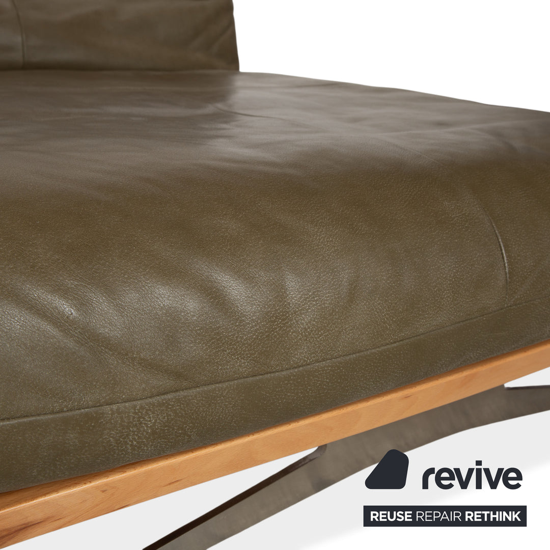 Koinor Marylin Leather Corner Sofa Olive Green Sofa Couch Manual Function
