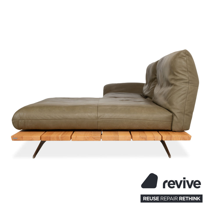 Koinor Marylin Leather Corner Sofa Olive Green Sofa Couch Manual Function