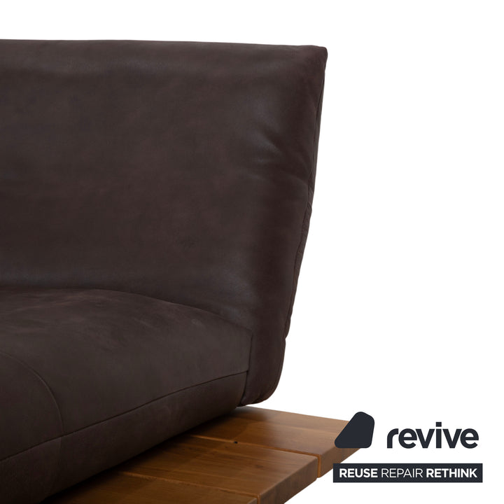 Koinor Marylin Leather Corner Sofa Chocolate Brown Mocca Manual Function Couch Chaise Longue Right
