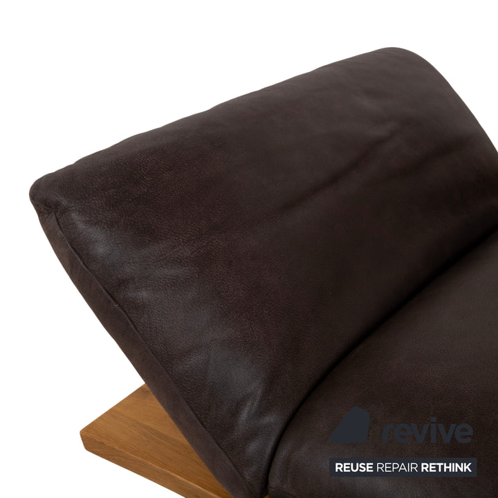 Koinor Marylin Leather Corner Sofa Chocolate Brown Mocca Manual Function Couch Chaise Longue Right
