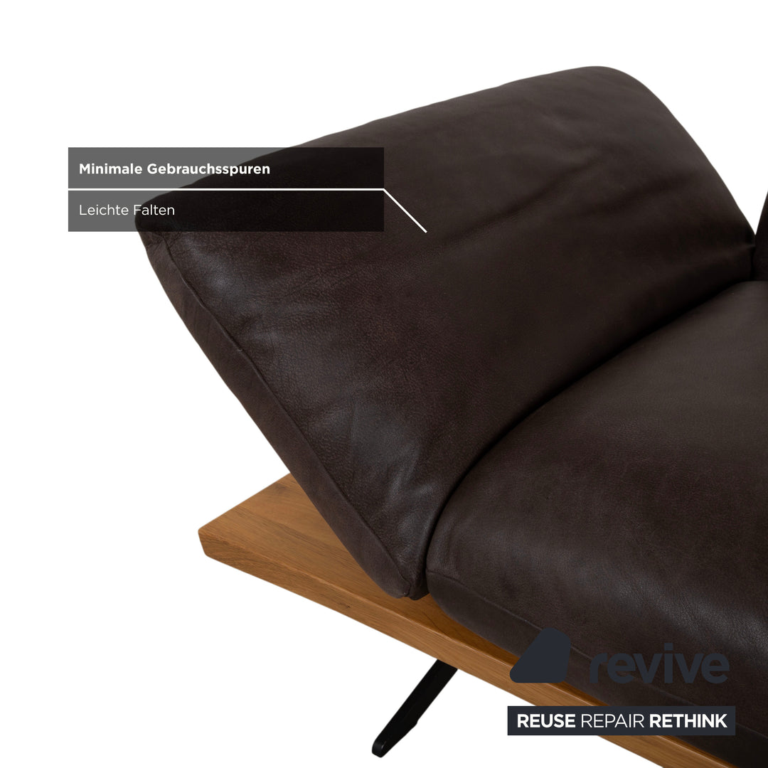 Koinor Marylin Leather Corner Sofa Chocolate Brown Mocca Manual Function Couch Chaise Longue Right