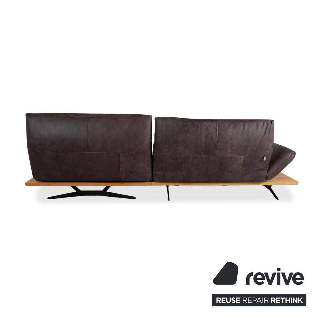 Koinor Marylin Leather Corner Sofa Chocolate Brown Mocca Manual Function Couch Chaise Longue Right
