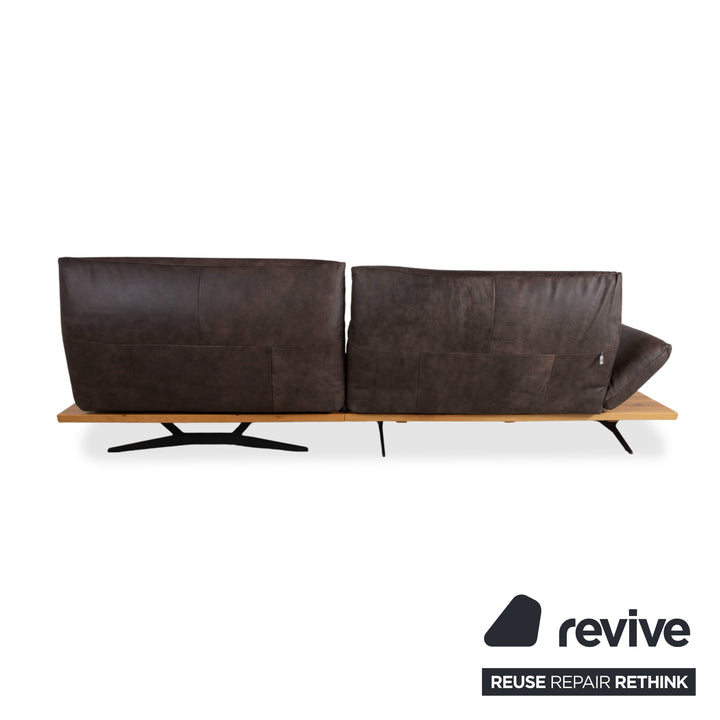 Koinor Marylin Leather Corner Sofa Chocolate Brown Mocca Manual Function Couch Chaise Longue Right