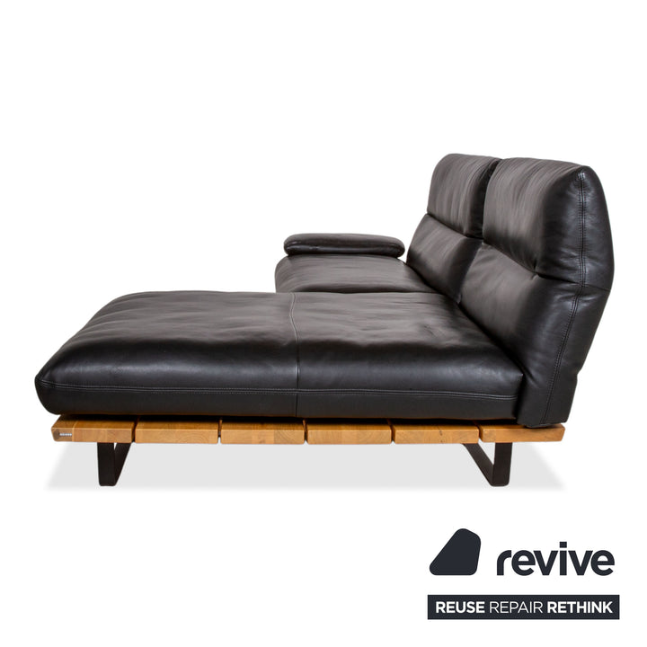 Koinor Marylin Leder Ecksofa Schwarz Holz manuelle Funktion Sofa Couch