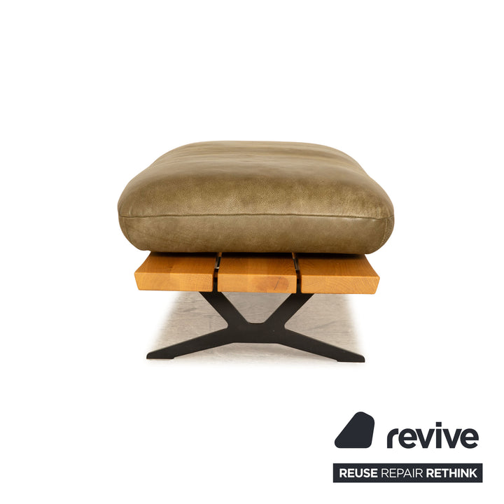 Koinor Marylin Tabouret en Cuir Vert Kaki fonction manuelle