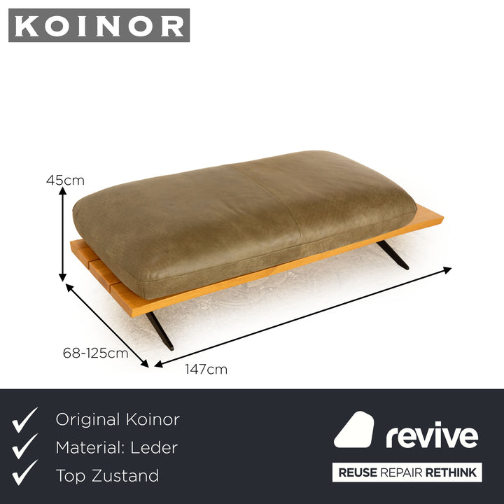 Koinor Marylin Tabouret en Cuir Vert Kaki fonction manuelle