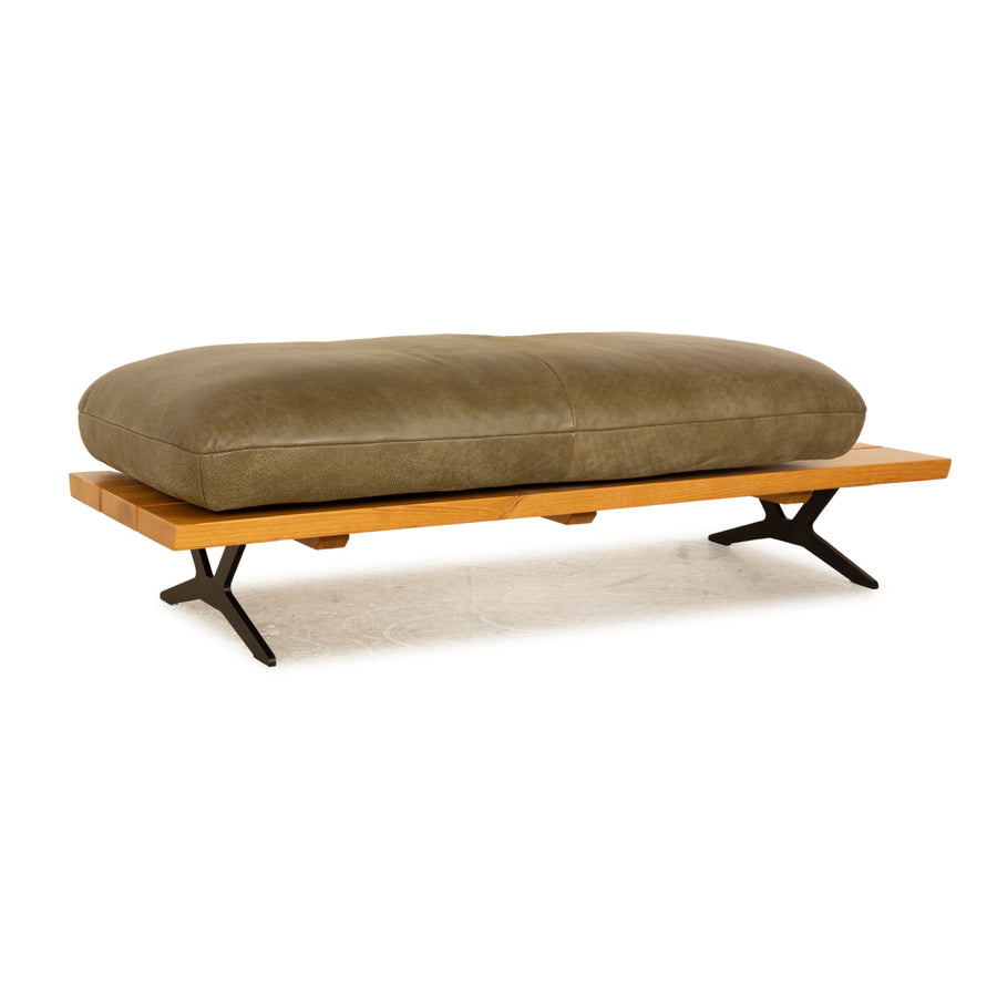 Koinor Marylin Tabouret en Cuir Vert Kaki fonction manuelle