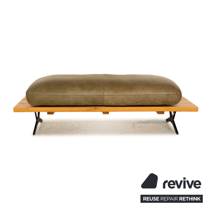Koinor Marylin Tabouret en Cuir Vert Kaki fonction manuelle