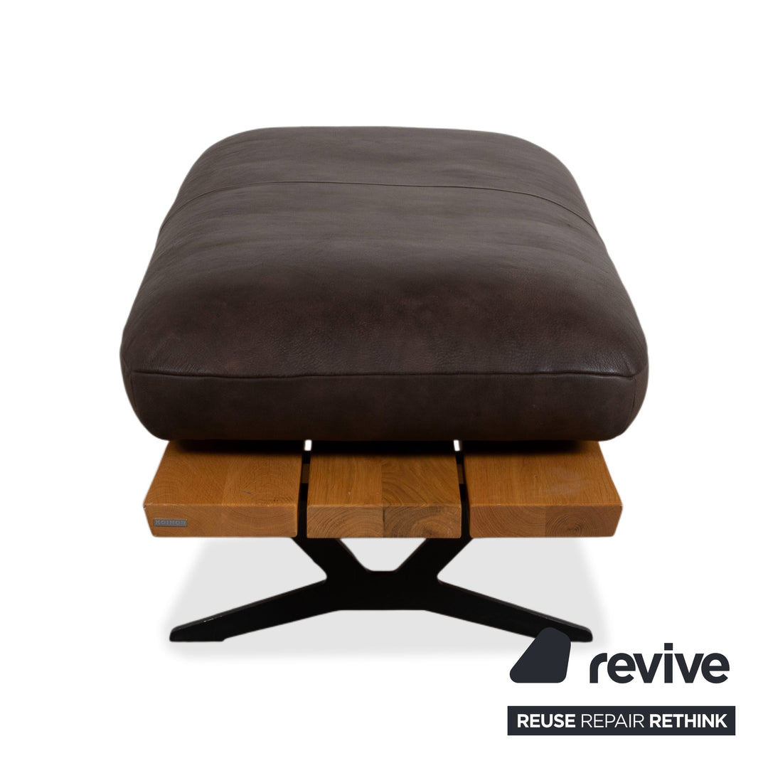Koinor Marylin Leather Stool Chocolate Brown Manual Functional Stool