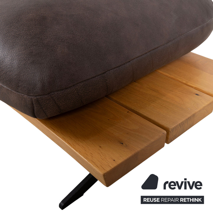 Koinor Marylin Leather Stool Chocolate Brown Manual Functional Stool