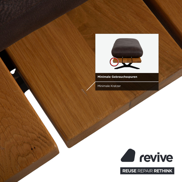 Koinor Marylin Leather Stool Chocolate Brown Manual Functional Stool