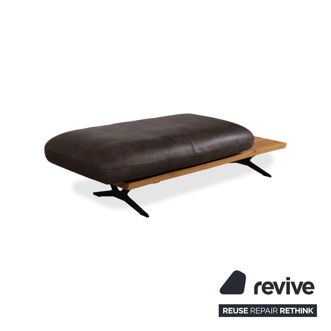 Koinor Marylin Leather Stool Chocolate Brown Manual Functional Stool