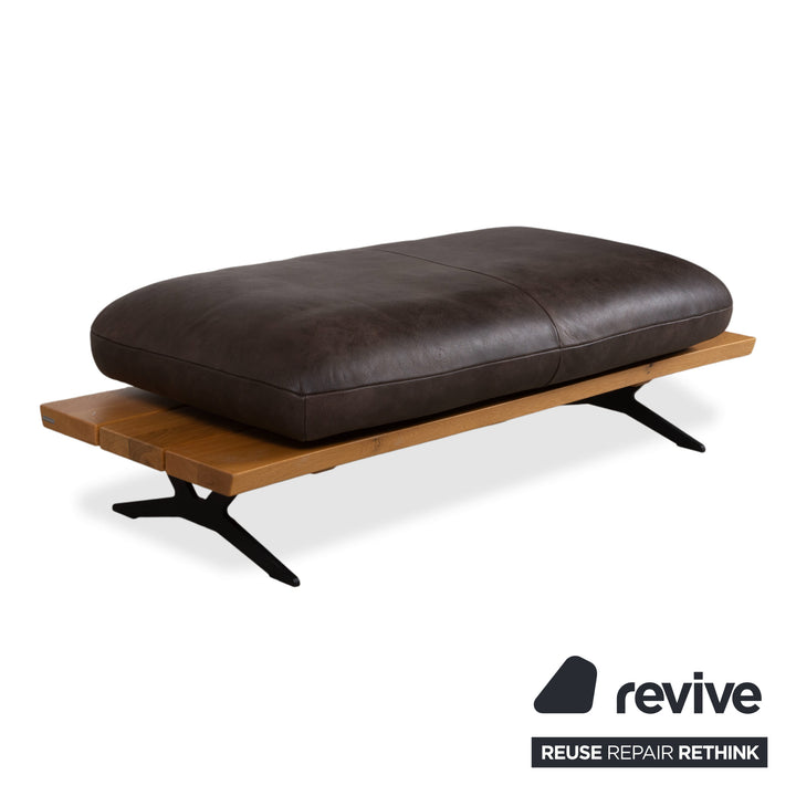Koinor Marylin Leather Stool Chocolate Brown Manual Functional Stool