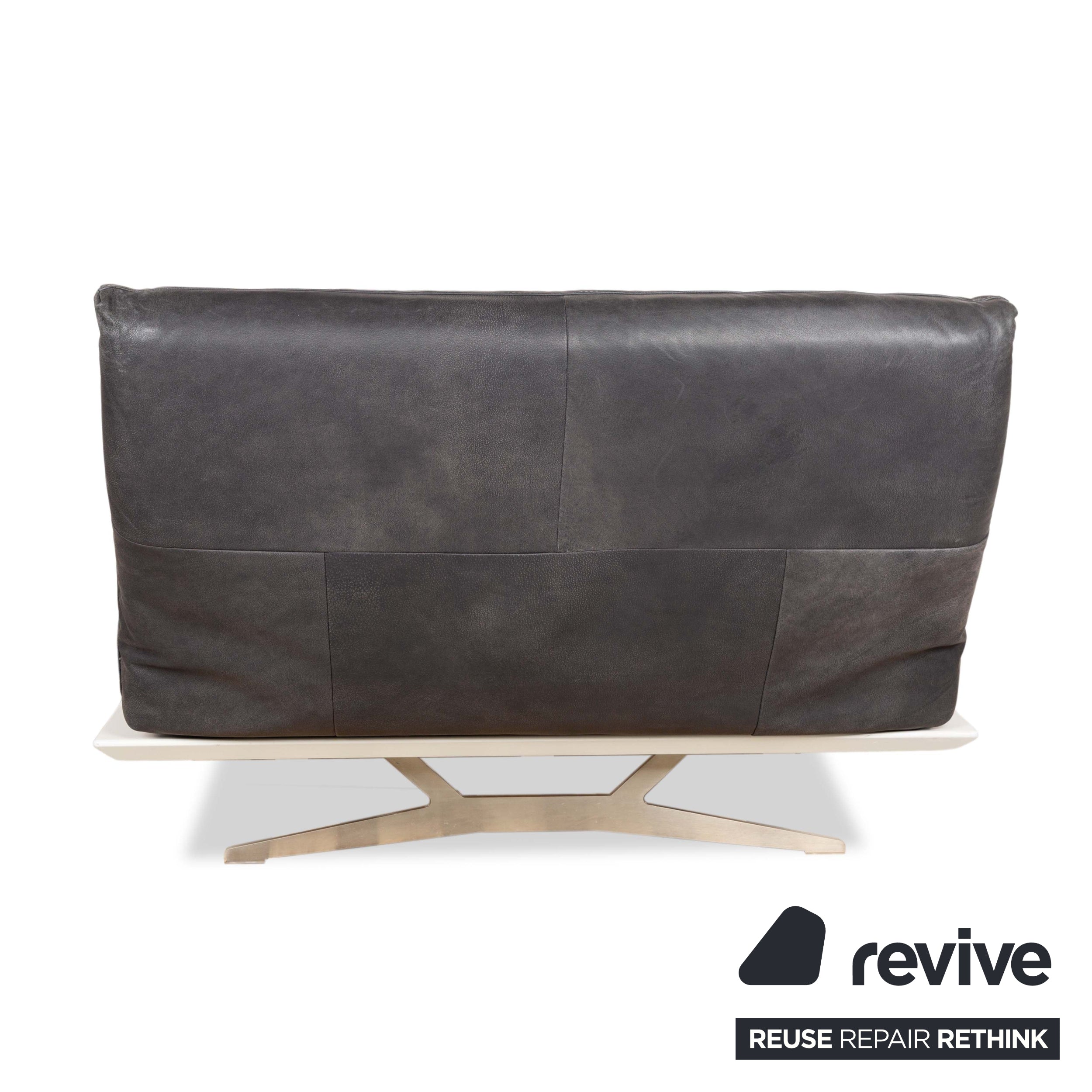Fauteuil suspendu Koinor Marylin en cuir et métal gris et blanc