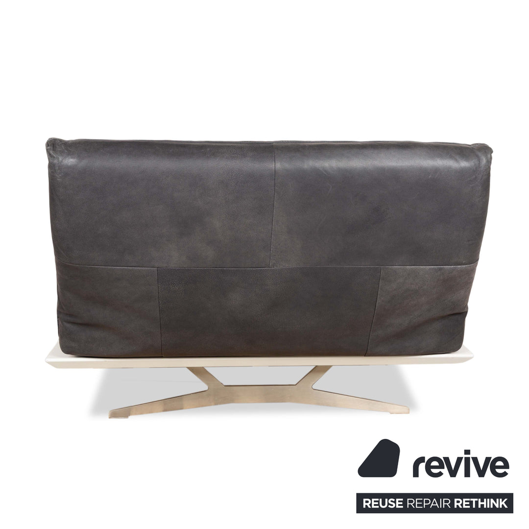 Fauteuil suspendu Koinor Marylin en cuir et métal gris et blanc