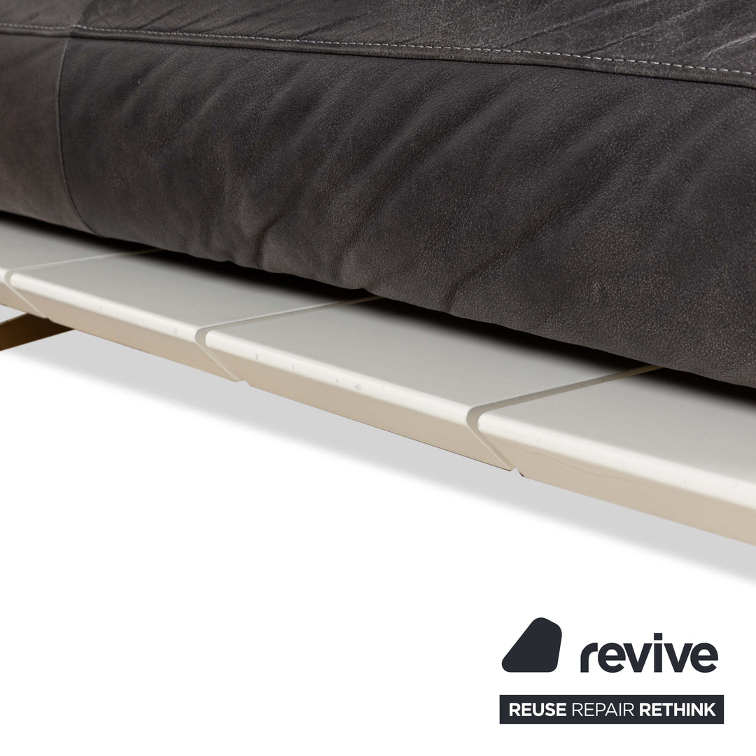 Fauteuil suspendu Koinor Marylin en cuir et métal gris et blanc