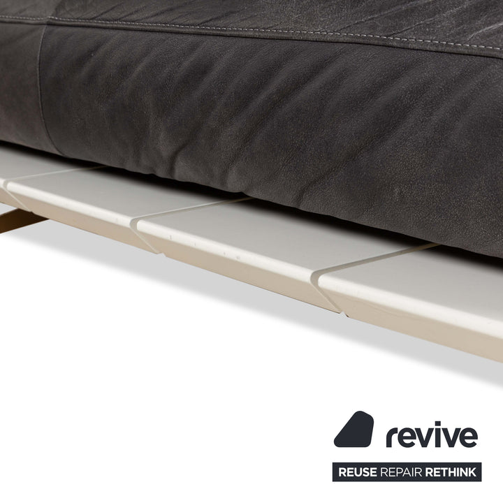 Fauteuil suspendu Koinor Marylin en cuir et métal gris et blanc