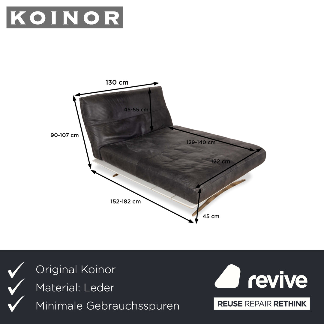 Koinor Marylin Leder Metall Liege Grau Weiß