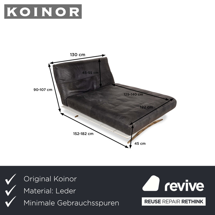 Koinor Marylin Leder Metall Liege Grau Weiß
