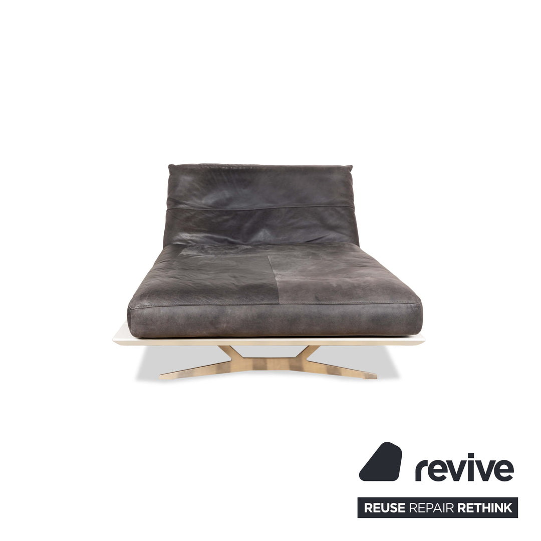 Fauteuil suspendu Koinor Marylin en cuir et métal gris et blanc