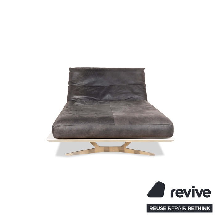 Fauteuil suspendu Koinor Marylin en cuir et métal gris et blanc