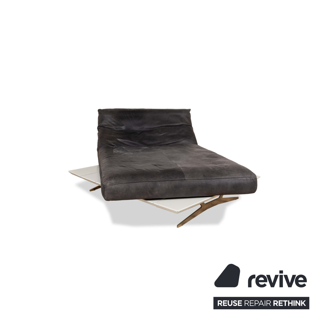 Fauteuil suspendu Koinor Marylin en cuir et métal gris et blanc