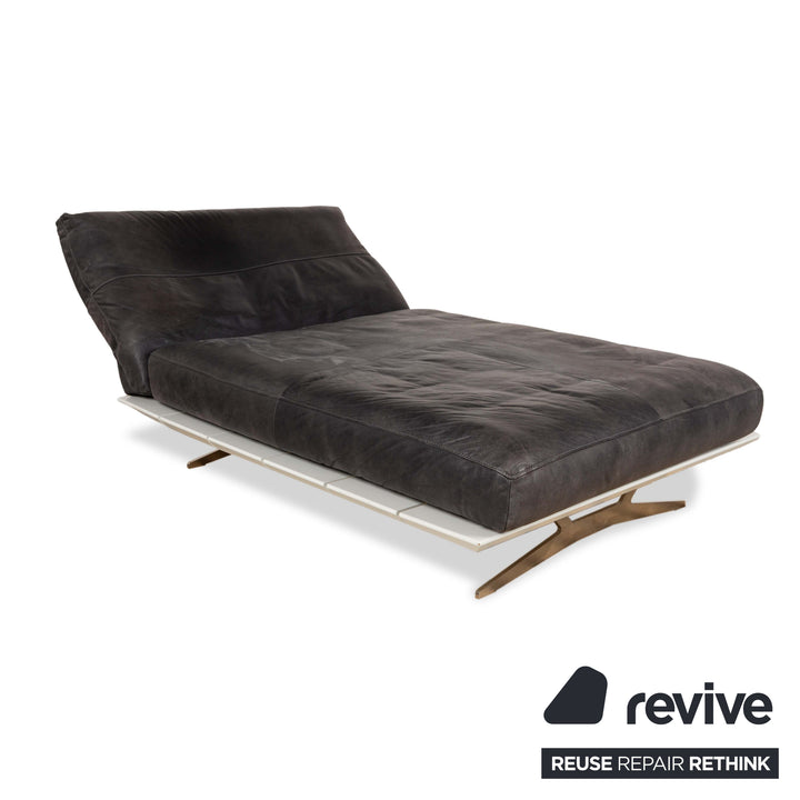 Fauteuil suspendu Koinor Marylin en cuir et métal gris et blanc