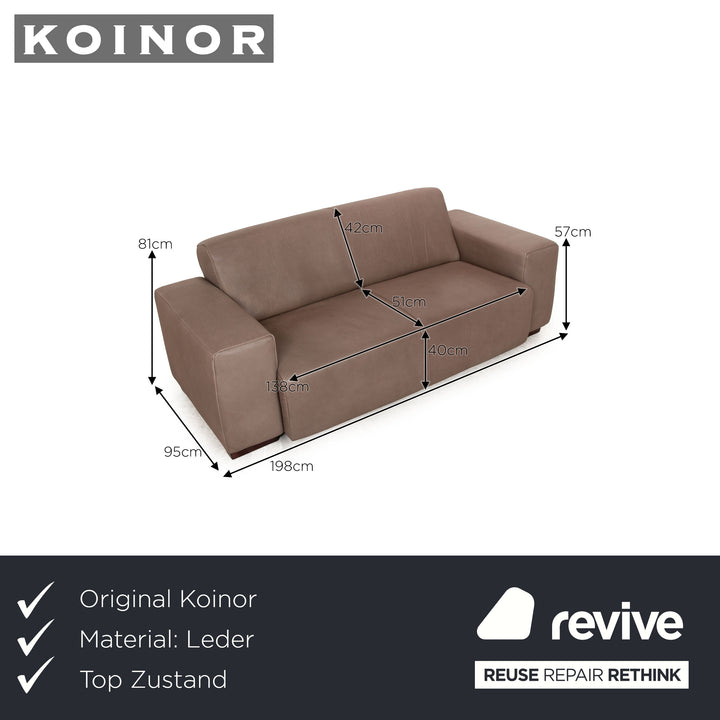 Koinor Nero Leather Two Seater Brown Sofa Couch