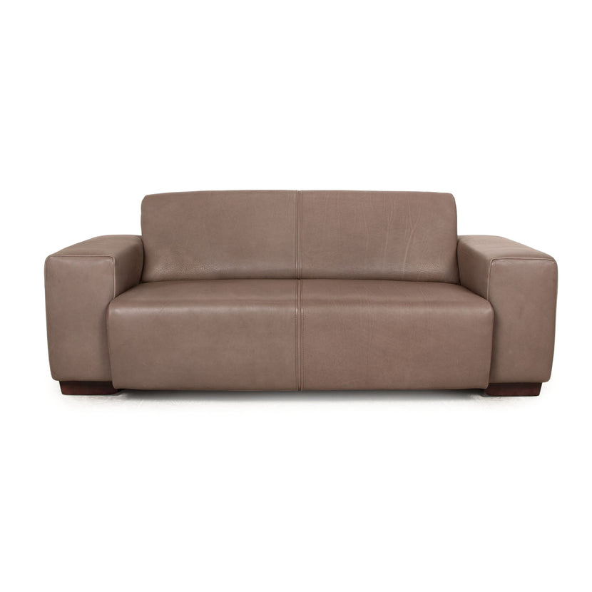 Koinor Nero Leather Two Seater Brown Sofa Couch