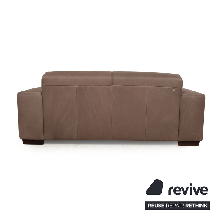 Koinor Nero Leather Two Seater Brown Sofa Couch