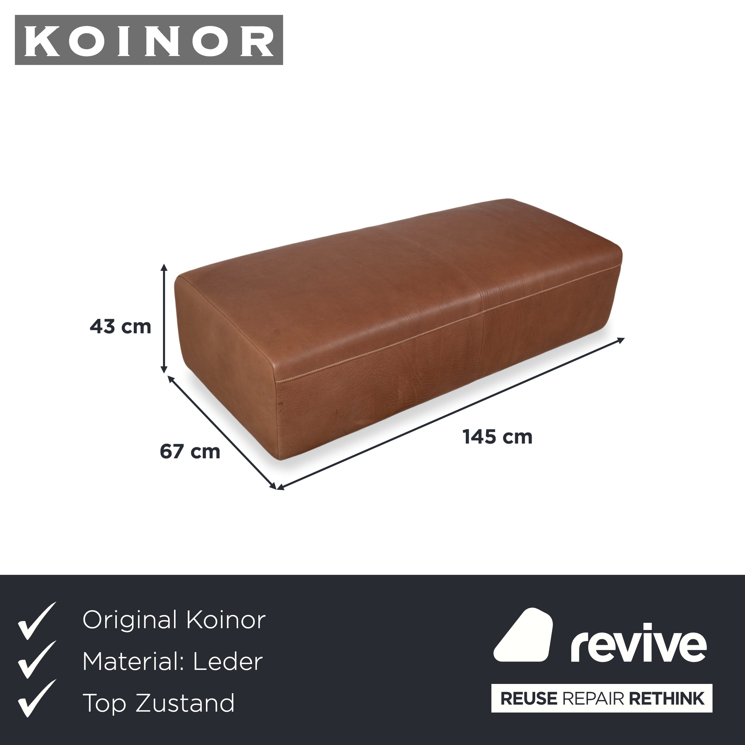 Koinor Norton Leder Hocker Braun