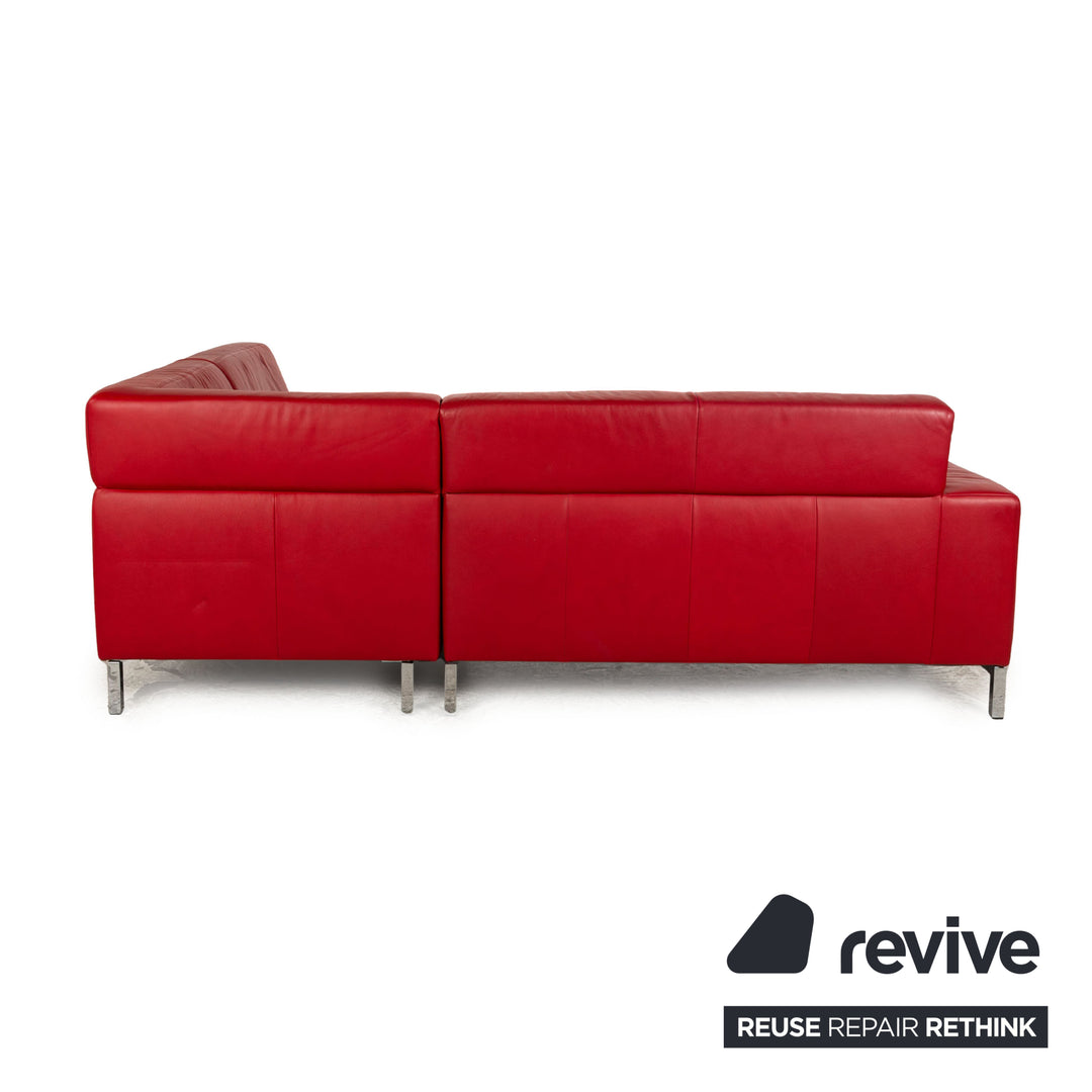 Koinor Nove Leather Corner Sofa Red Sofa Couch