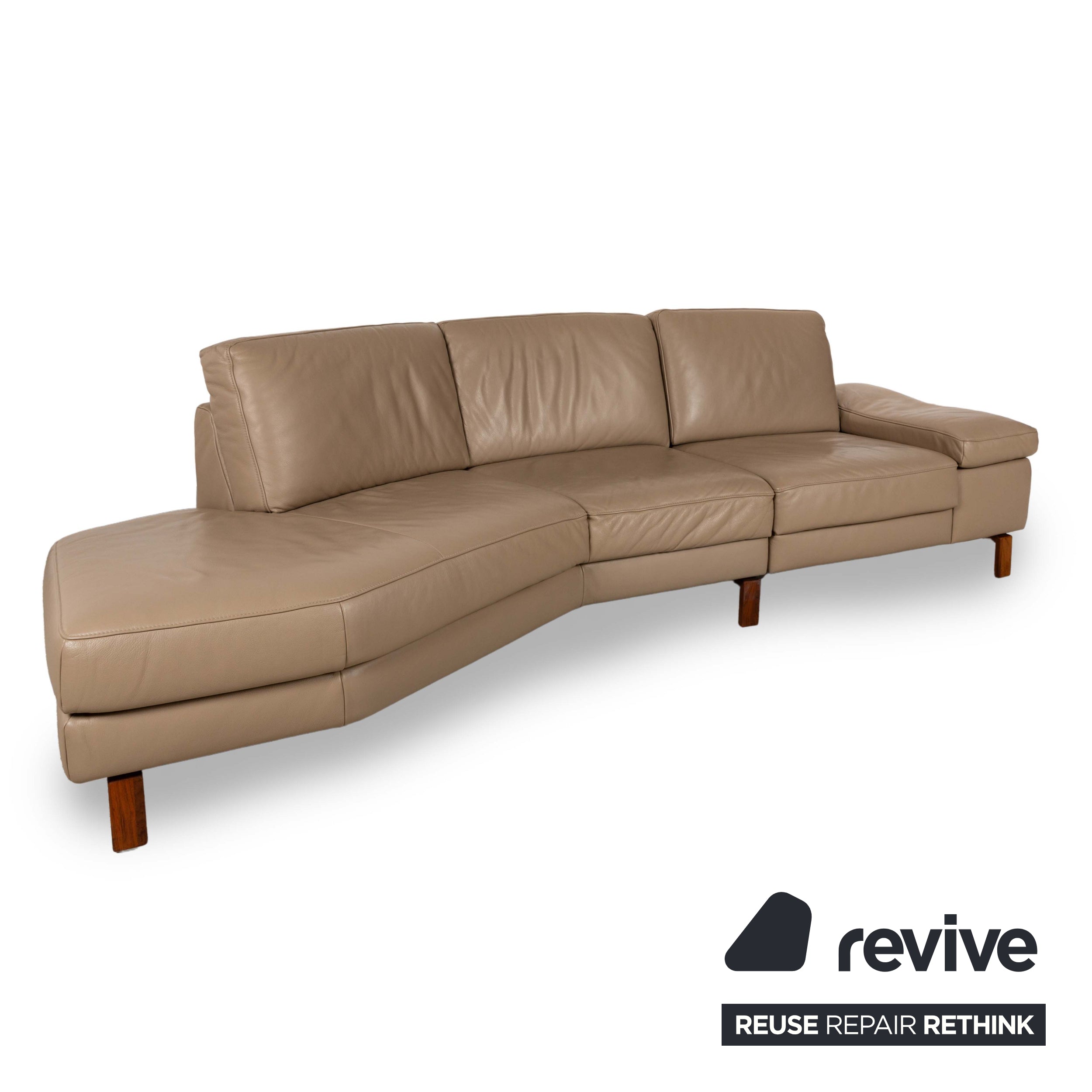 Koinor Omega Leder Ecksofa Recamiere Links Beige Sofa Couch