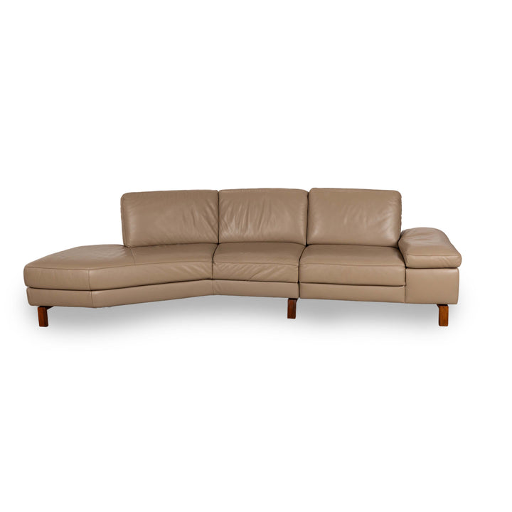 Koinor Omega Leather Corner Sofa Recamiere Left Beige Sofa Couch