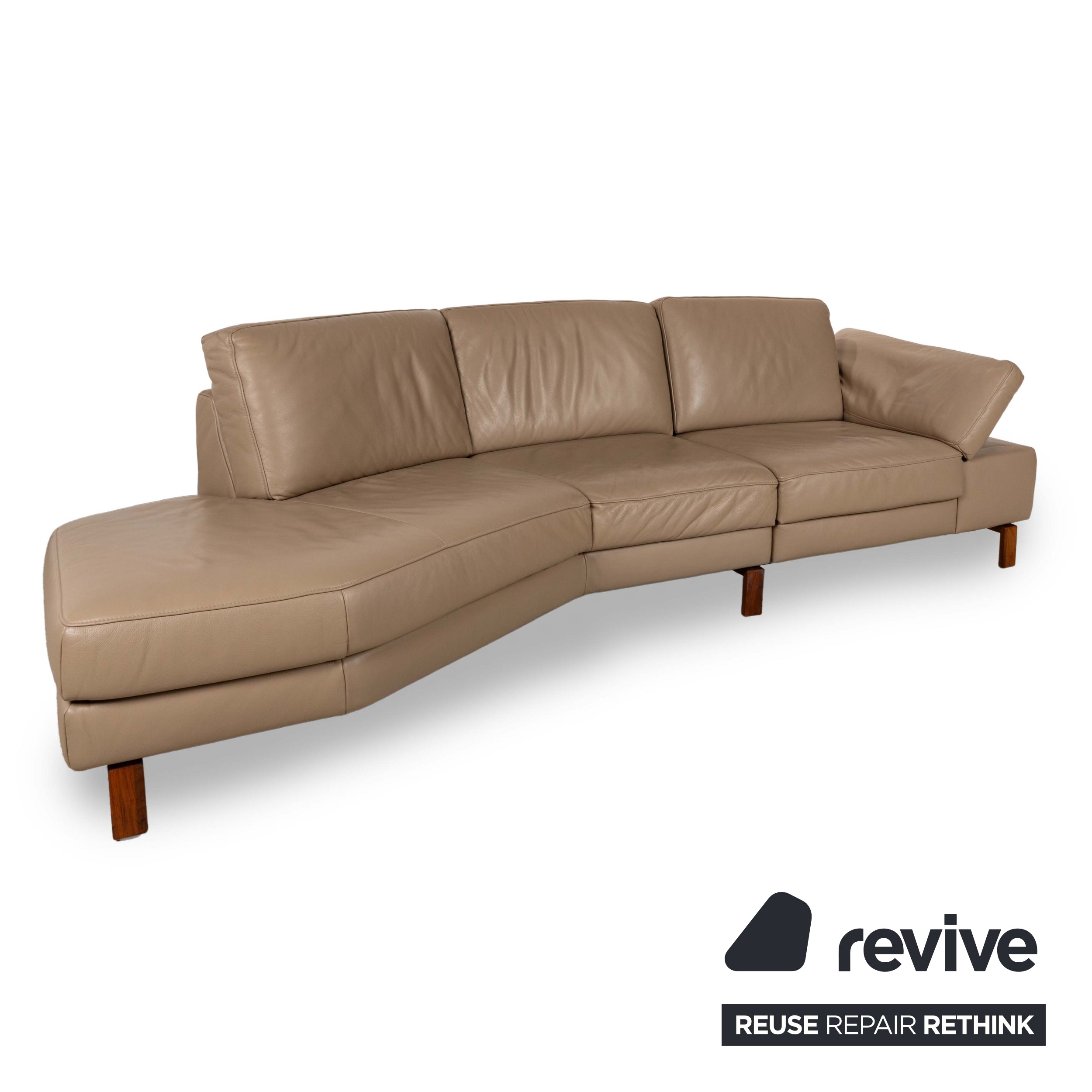 Koinor Omega Leder Ecksofa Recamiere Links Beige Sofa Couch