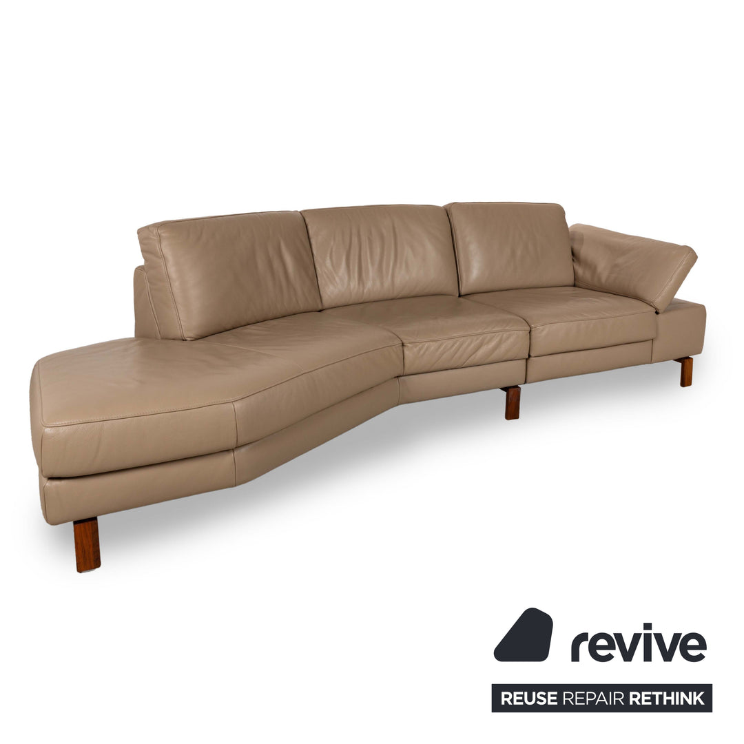 Koinor Omega canapé d'angle en cuir Récamiere gauche Beige canapé canapé