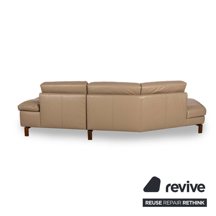 Koinor Omega canapé d'angle en cuir Récamiere gauche Beige canapé canapé
