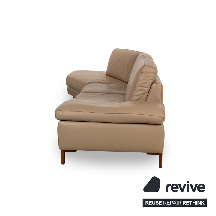 Koinor Omega canapé d'angle en cuir Récamiere gauche Beige canapé canapé