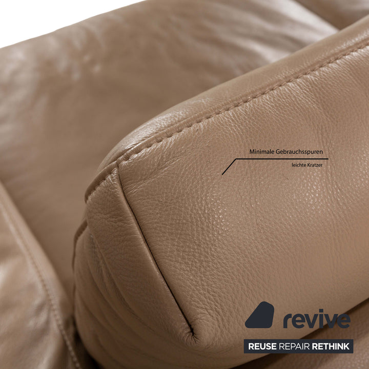 Koinor Omega Leather Corner Sofa Recamiere Left Beige Sofa Couch