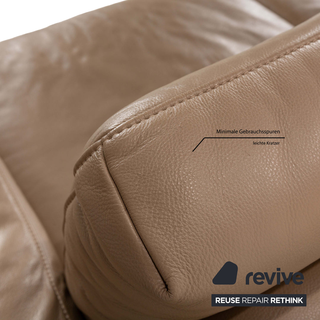 Koinor Omega canapé d'angle en cuir Récamiere gauche Beige canapé canapé